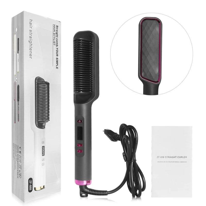 3 in 1 Heating Comb Hair Straightener Electric Brush