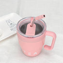 Straw Lid Stainless Steel Coffee Cup with Thermos
