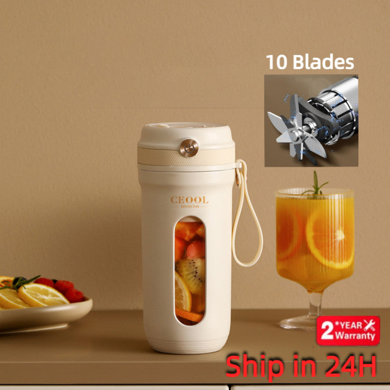 10 Blades 350ml Electric USB Rechargeable Blender