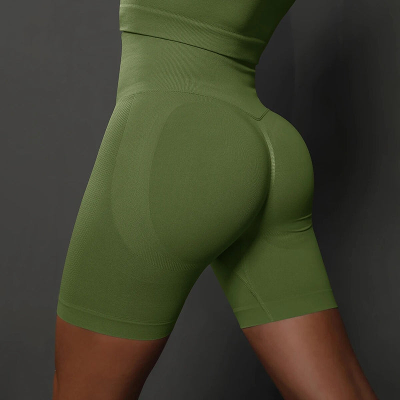 Seamless Women High Waist Yoga Shorts