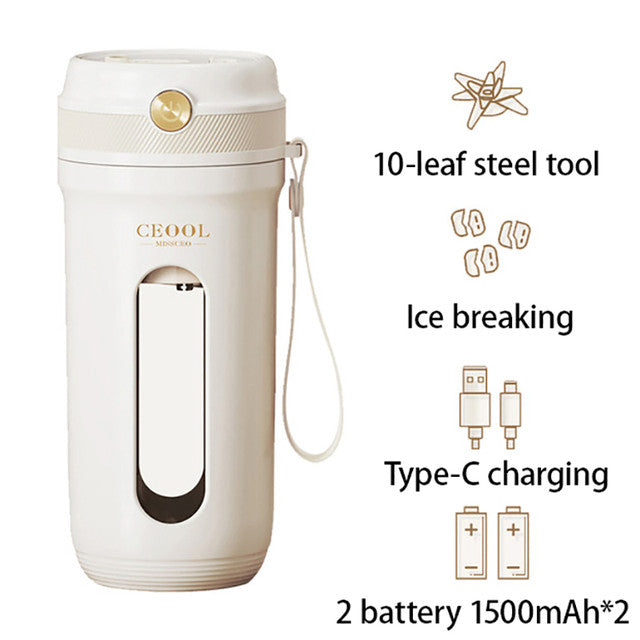 10 Blades 350ml Electric USB Rechargeable Blender