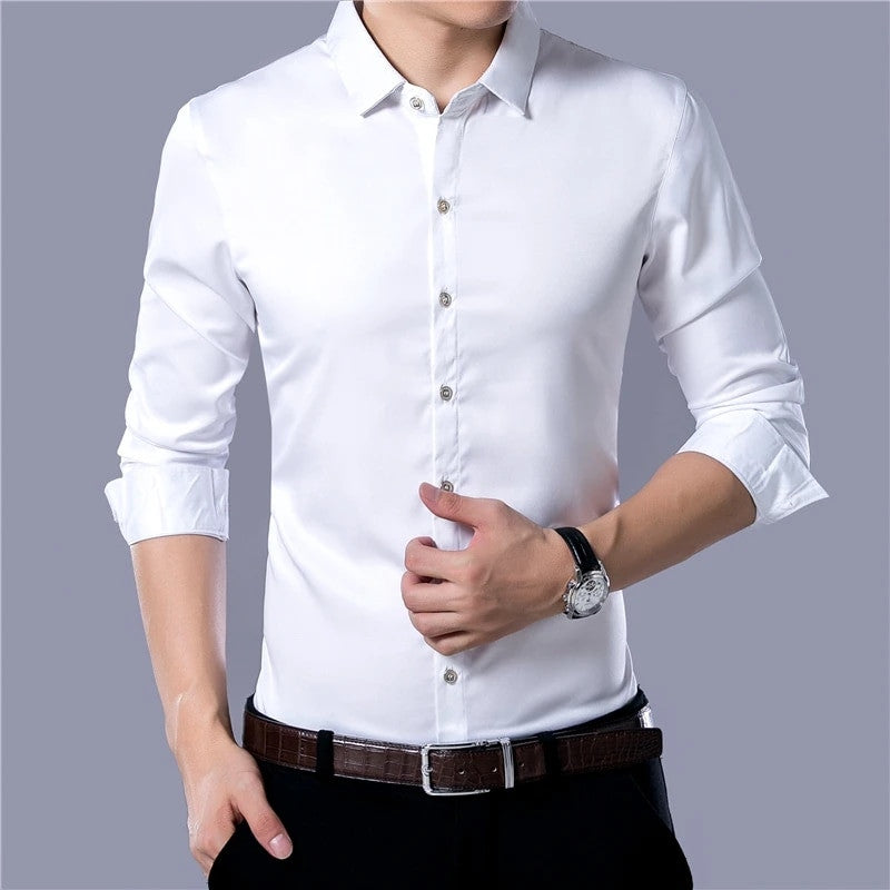 Men's Casual Business Solid Color Shirt