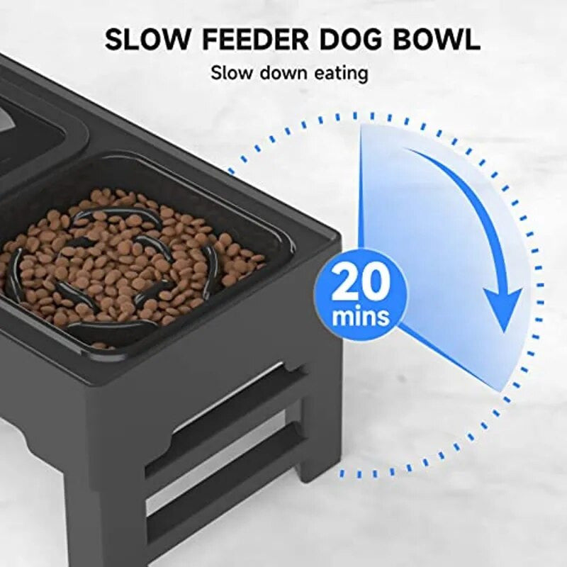 Elevated Adjustable Raised Dog Bowl