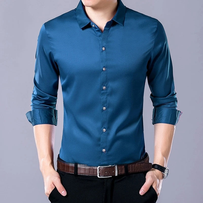 Men's Casual Business Solid Color Shirt