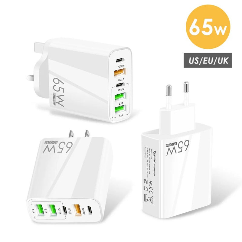 EU/US/UK Plug USB Charger Phone Adapter