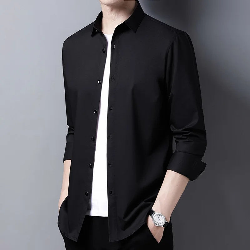 Men's Casual Business Solid Color Shirt