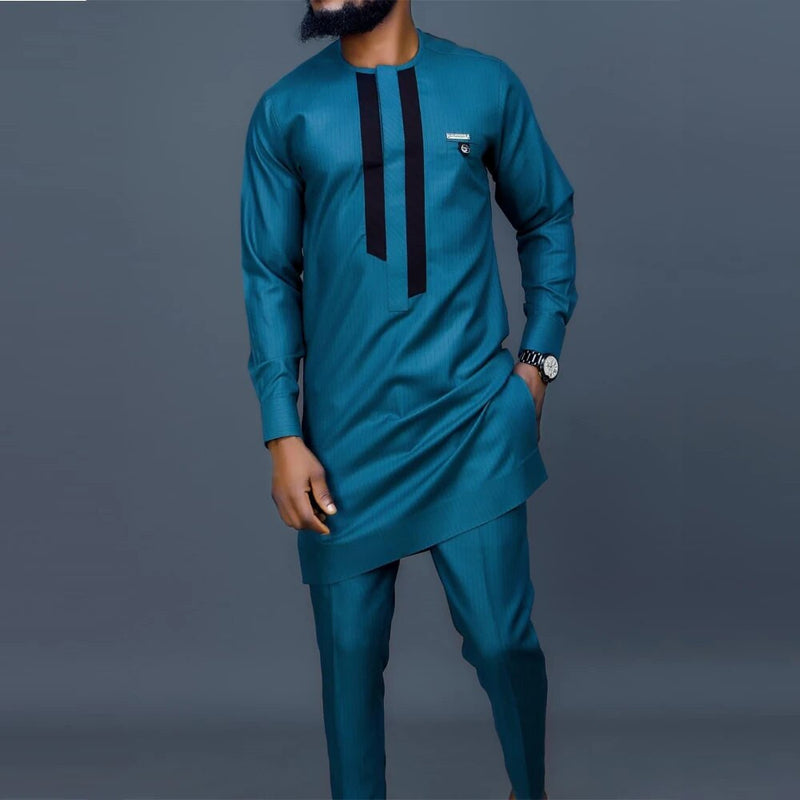 Men's Dashiki Long Clothes Shirt Trouser Set