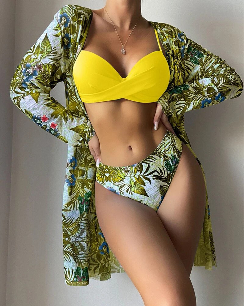 Women's Floral Low Waist Print Bikini Set