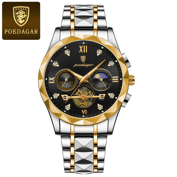 POEDAGAR Luxury Man Waterproof Wristwatch