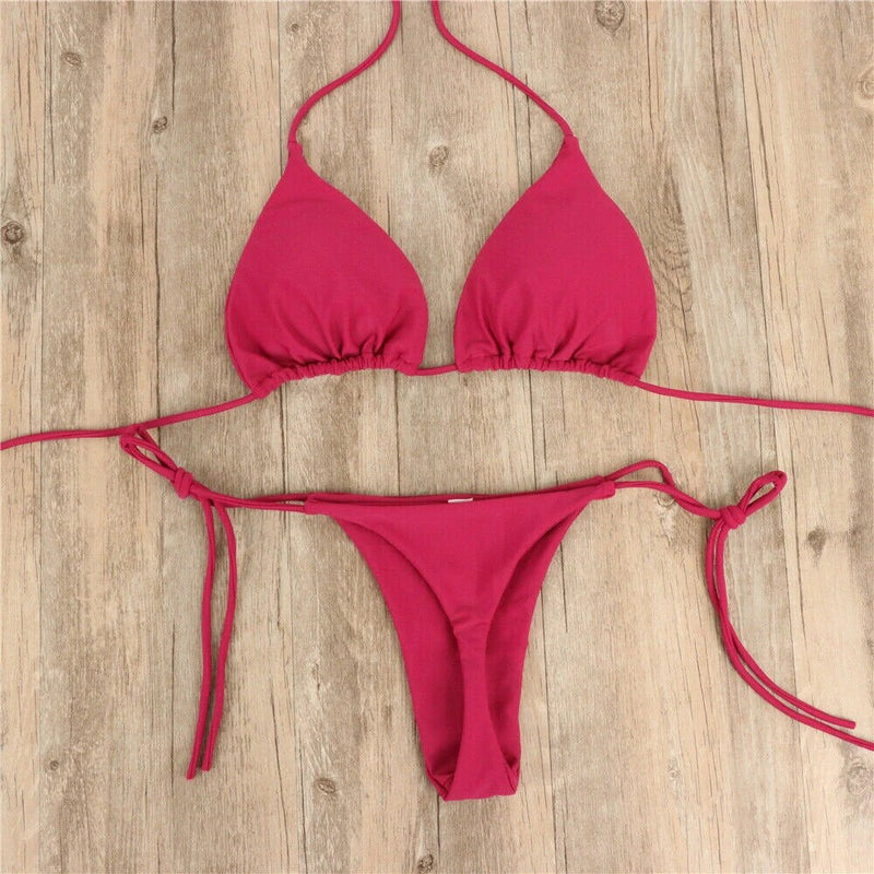 Women Thong Bikini Side Tie Sexy Swimsuit Set