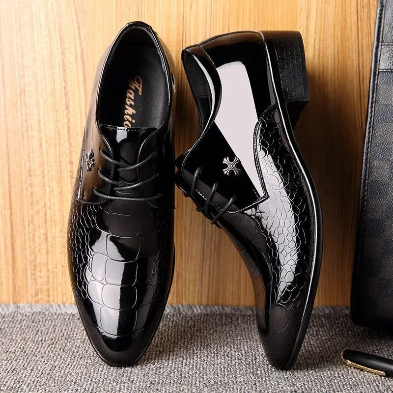 Italian Luxury Patent Leather Oxford Shoes