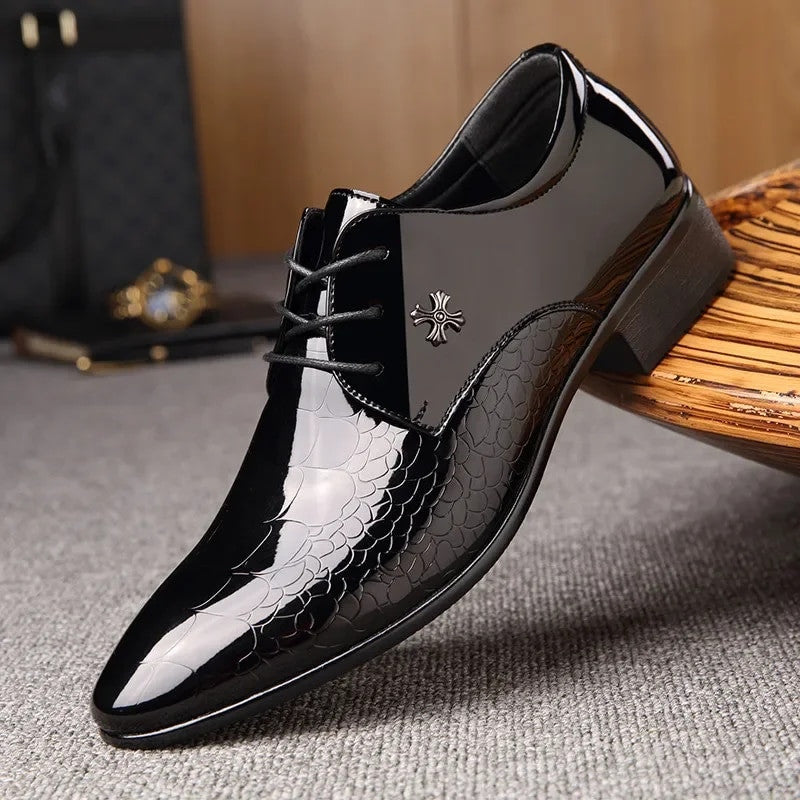 Italian Luxury Patent Leather Oxford Shoes