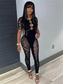 Women's Street Wear Short Sleeve Jumpsuits