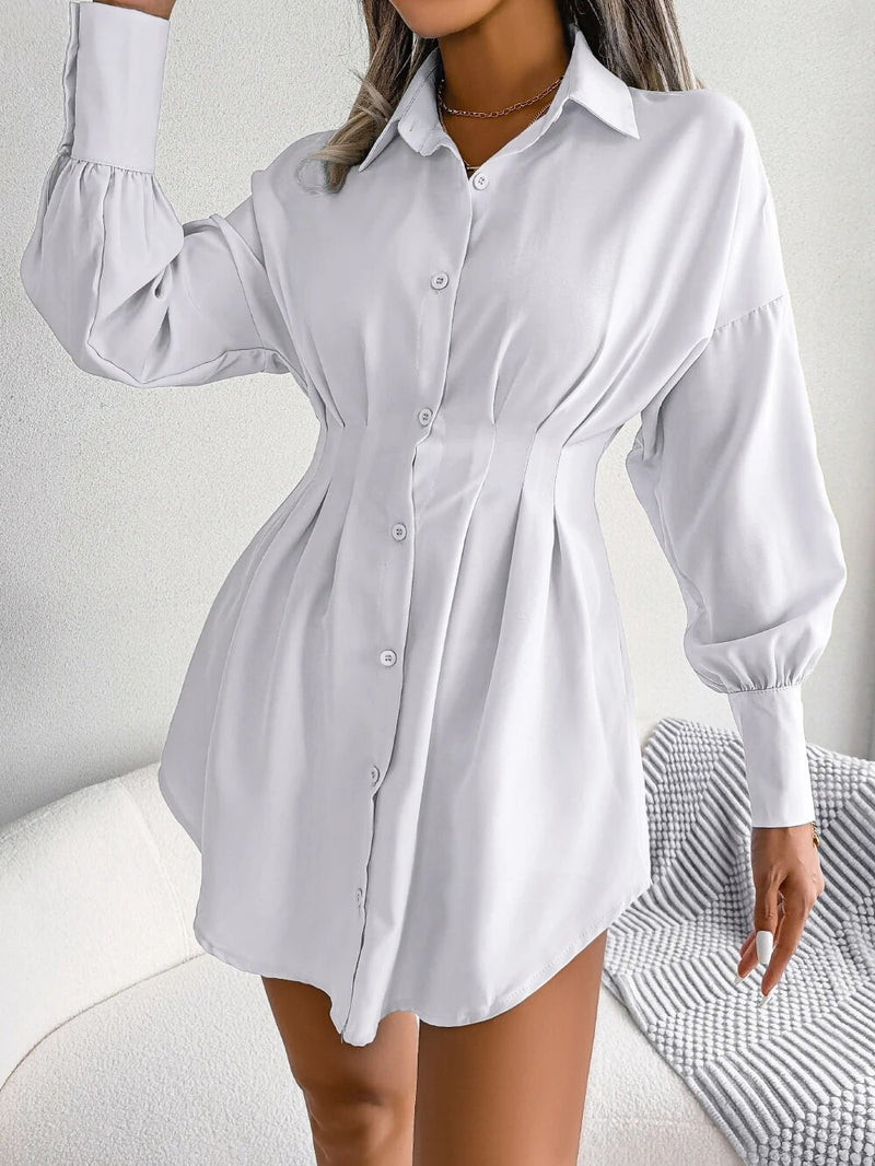 Women Casual Buttons Long Sleeve Dress Shirt