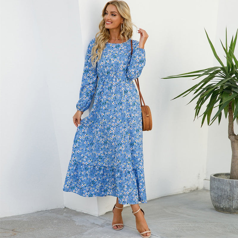 Spring Summer Women Maxi Casual Dress