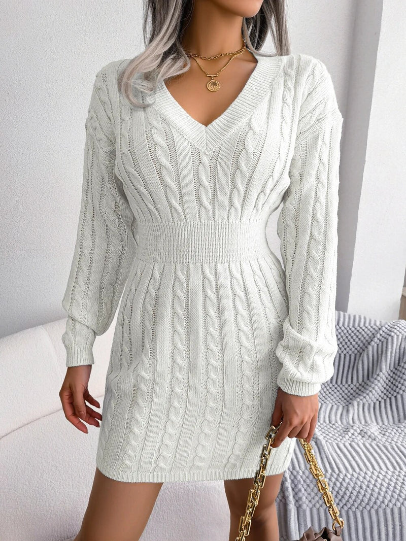 Women's Knitted Sweater Long Sleeve Dress