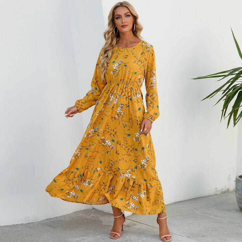 Spring Summer Women Maxi Casual Dress