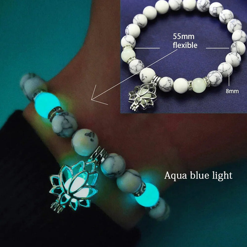 Natural Yoga Healing Stone Glow Bracelet