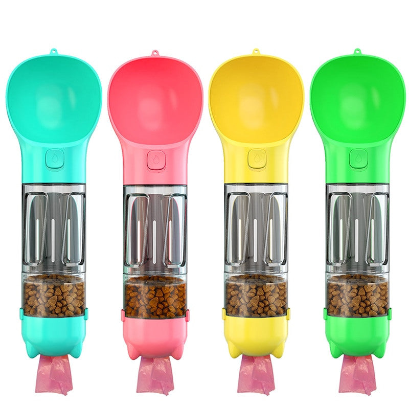 Portable Cat Dog Water Bottle Food Feeder