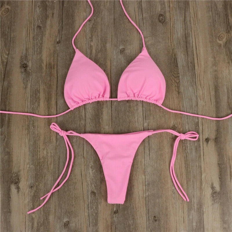 Women Thong Bikini Side Tie Sexy Swimsuit Set