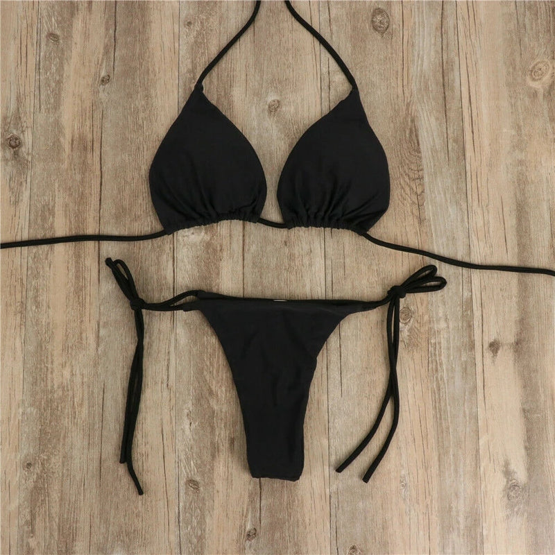 Women Thong Bikini Side Tie Sexy Swimsuit Set