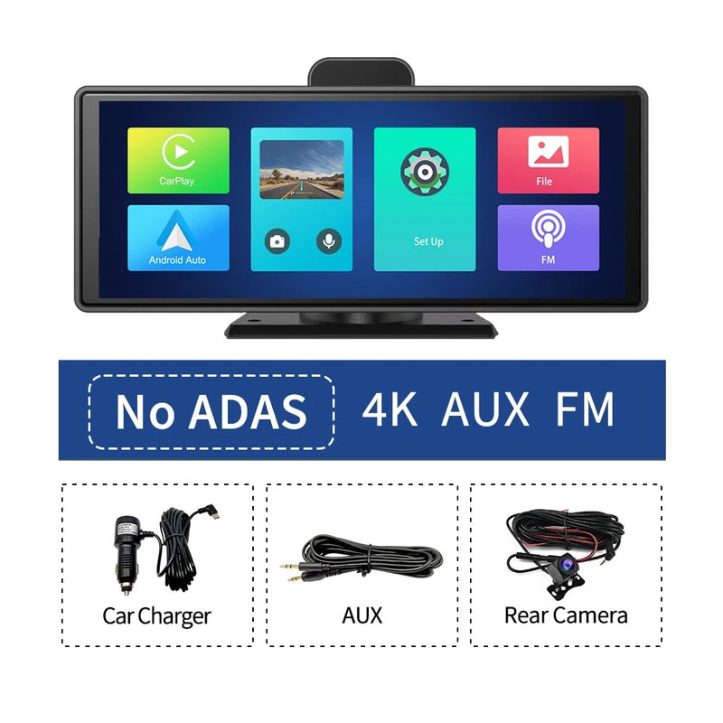 10.26" 4K GPS Navigation Wireless Dash Cam Recorder