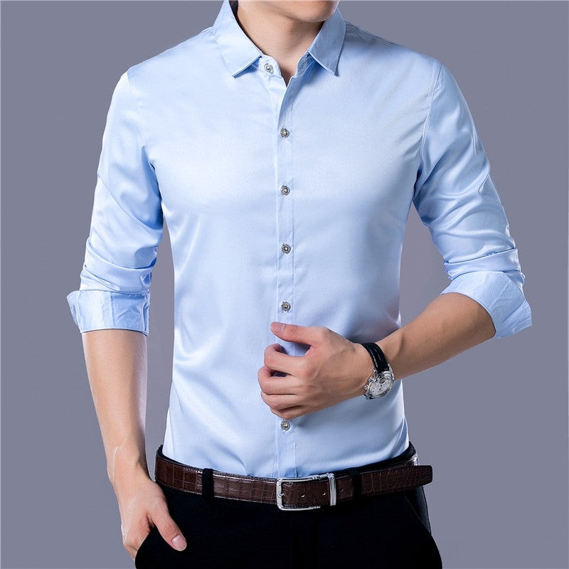 Men's Casual Business Solid Color Shirt