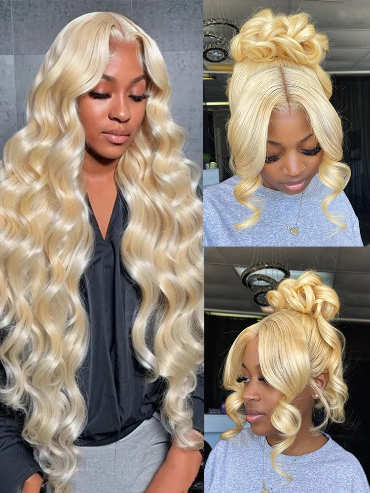 30 36 Inch 613 Blonde Lace Human Brazilian Hair Wig