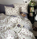 Korean Style Queen Size Twin Bedding Sheet  With Pillowcase