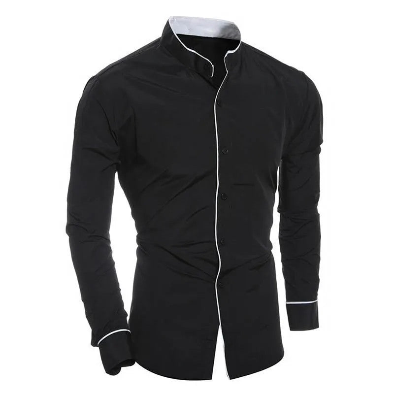 Men's Solid Color Casual Long Sleeve Shirt