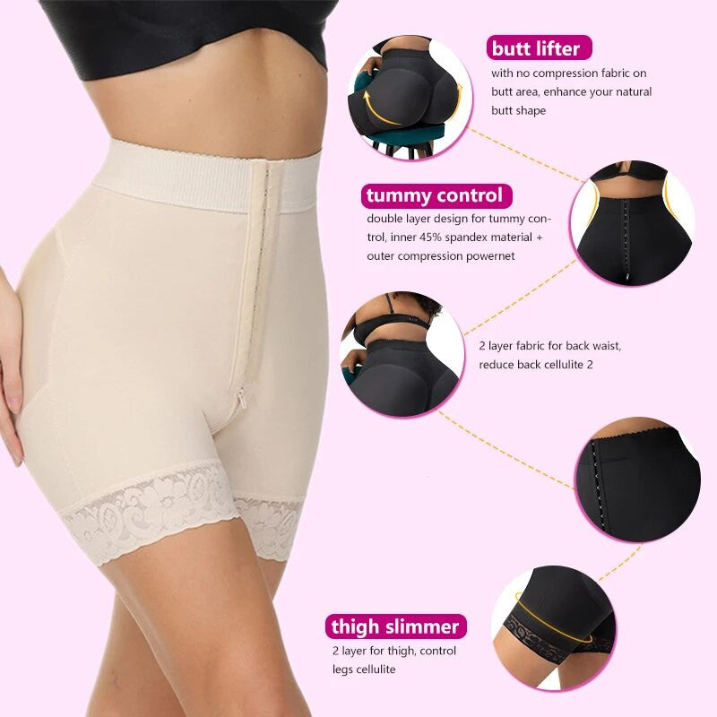 Butt Lifter Lace Abdomen Body Shaper Shorts