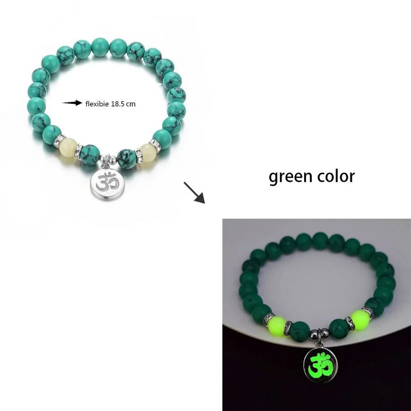 Natural Yoga Healing Stone Glow Bracelet