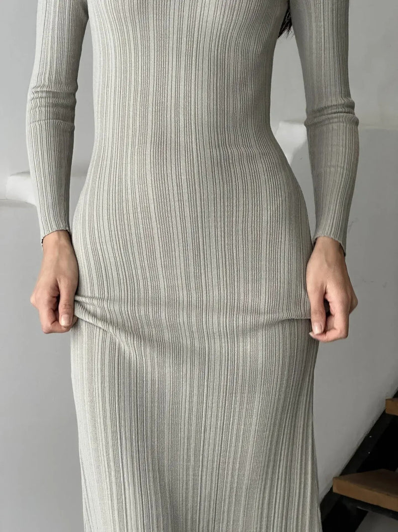 Women's Solid Maxi Long Sweater Dress