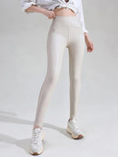 Women Fleece Matte Leather Leggings