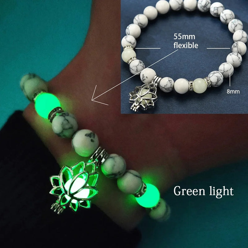 Natural Yoga Healing Stone Glow Bracelet