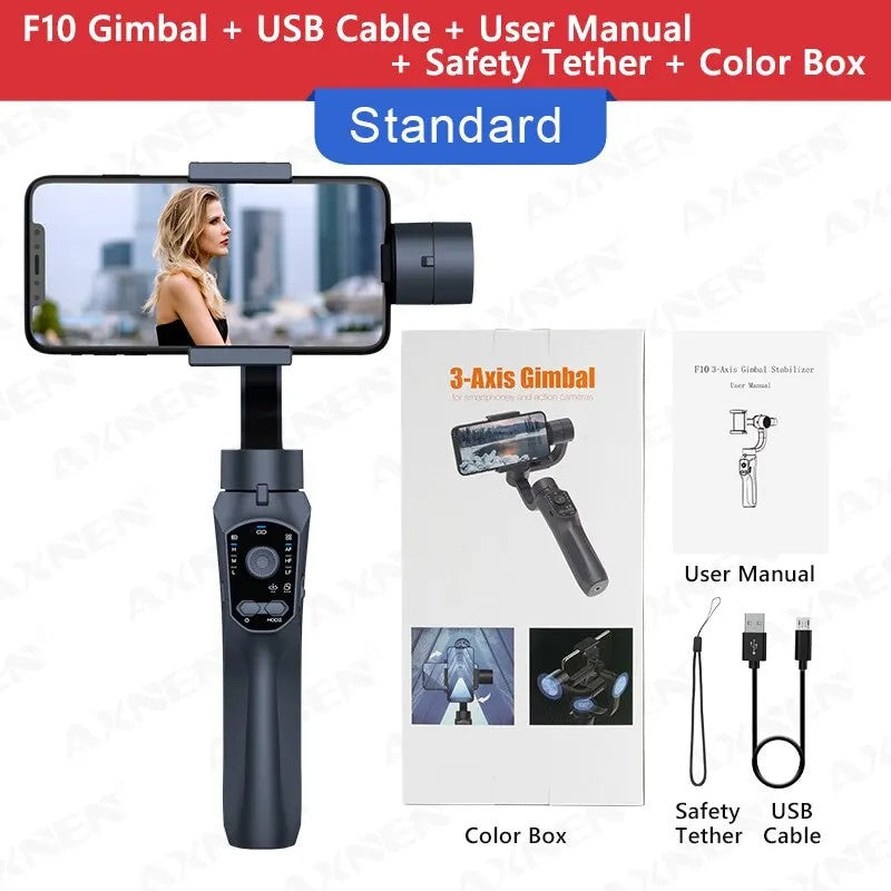 F10 3-Axis Gimbal Smartphone Stabilizer Selfie Stick