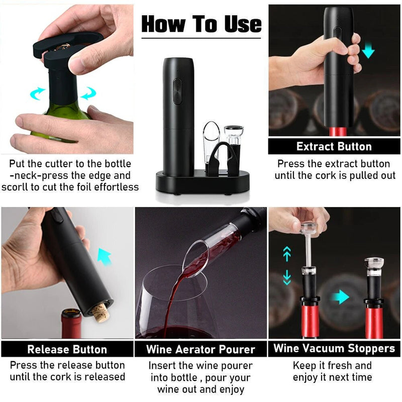 Electric Wine Bottle Automatic Corkscrew Opener