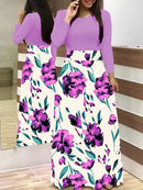 European and American Floral Print Dress