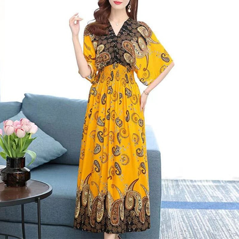 Casual Elegant Bohemian Style V-neck Dress