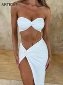 Women's Sexy Strapless Hollow Out Dress