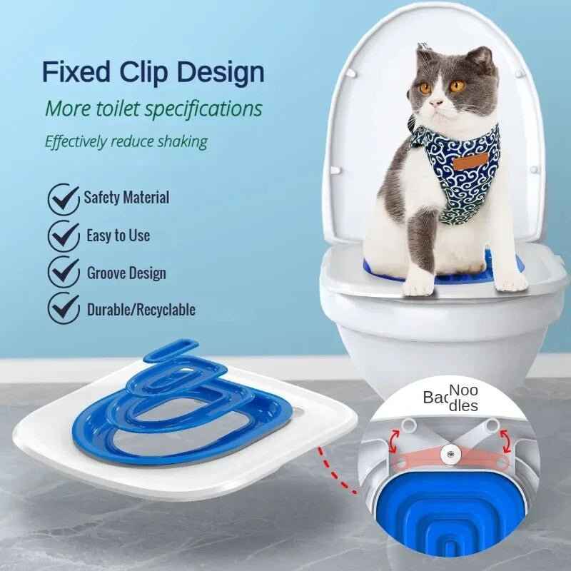 Plastic Reusable Cat Potty Toilet Training Kit