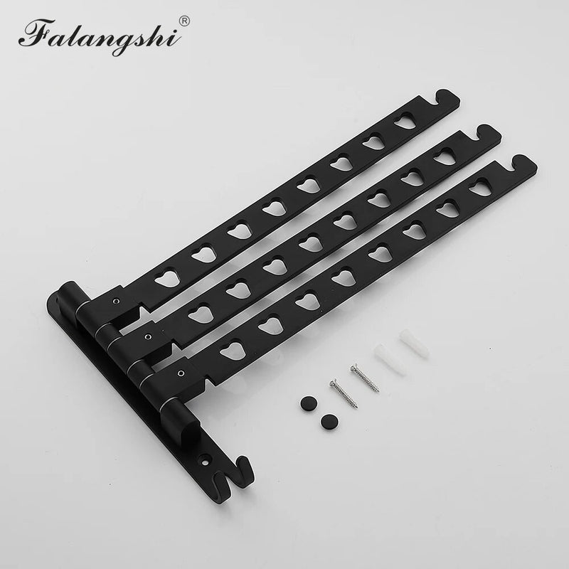 Aluminum Black Swivel Folding Clothes Rack