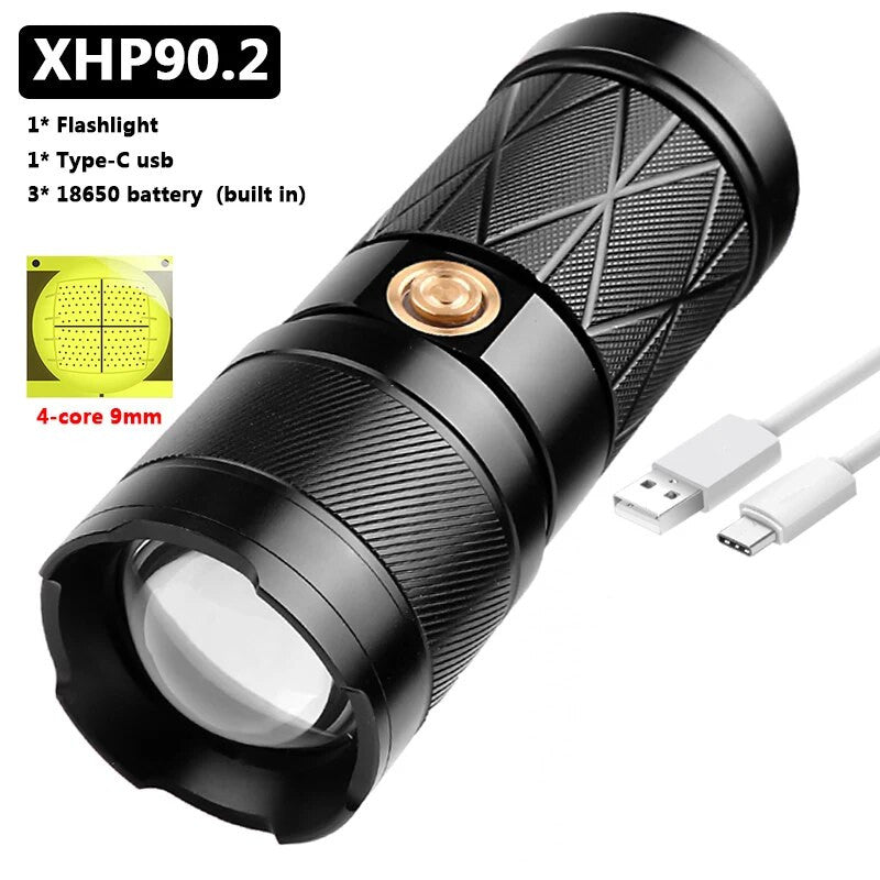 Waterproof Rechargeable Led Double Flashlight