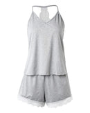 Women's Crochet Lace Pajamas Sleeveless Set