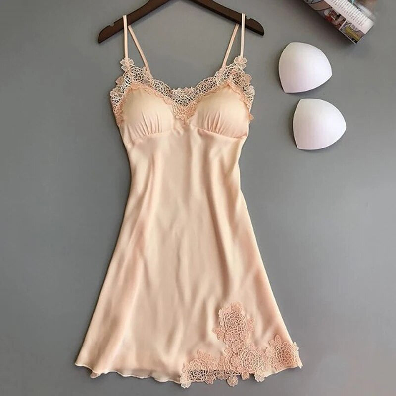 Sexy Women's Silk Suspender Nightdress