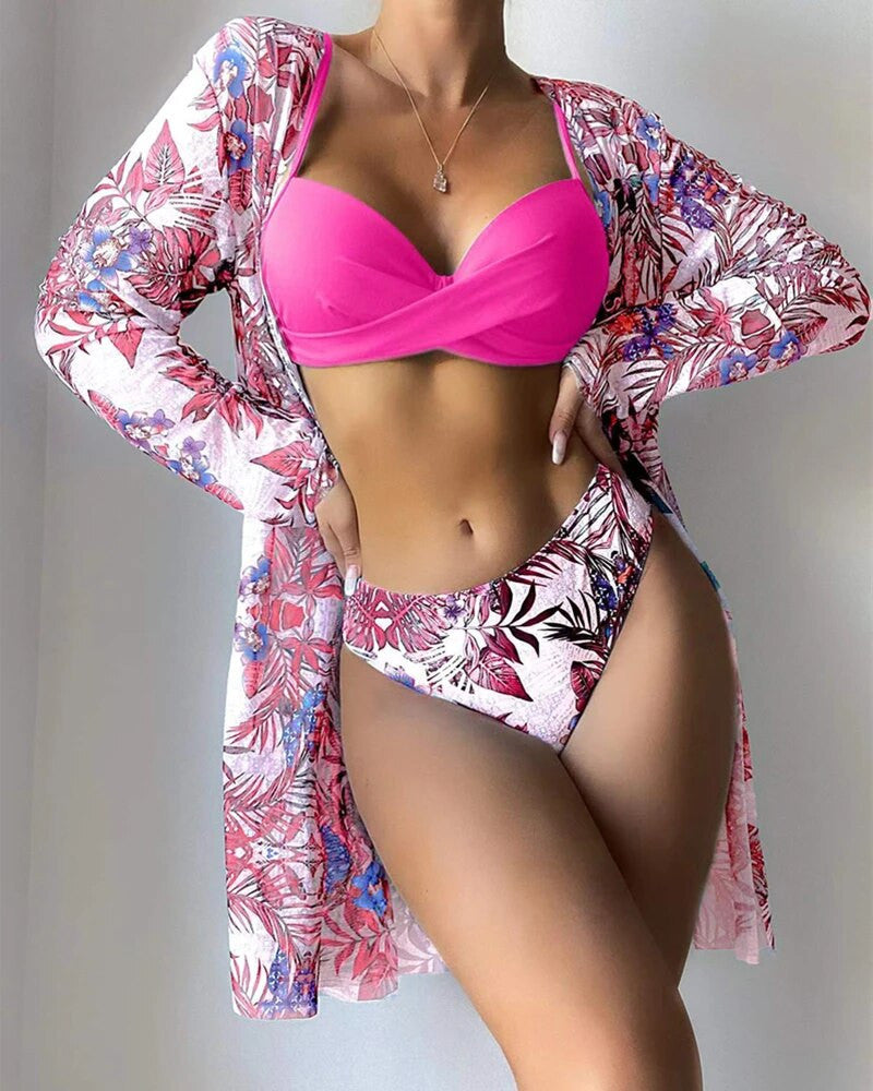 Women's Floral Low Waist Print Bikini Set