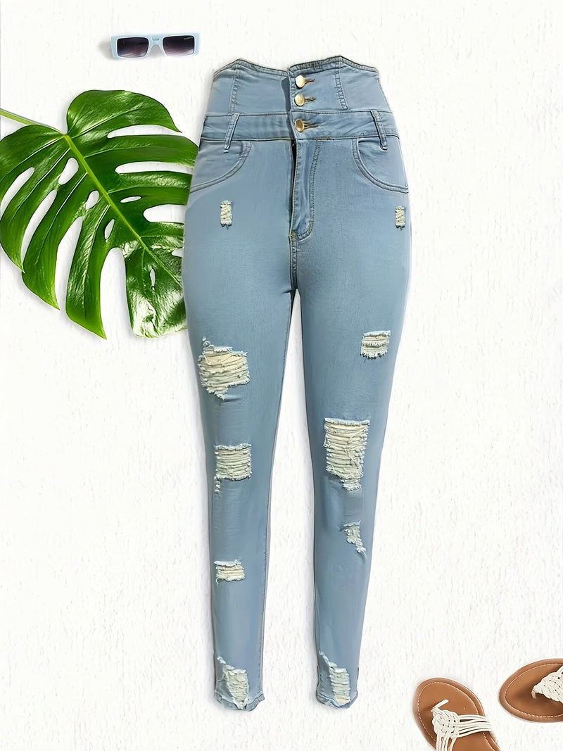 Ripped Holes Casual Skinny Jeans