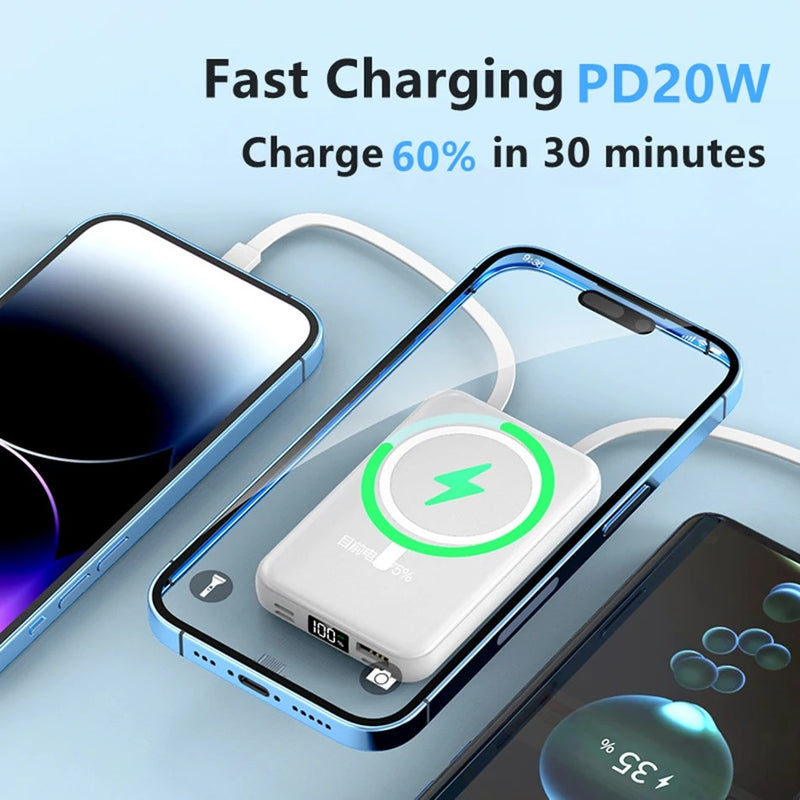 Wireless Portable 4 in 1 Magnetic Power Bank