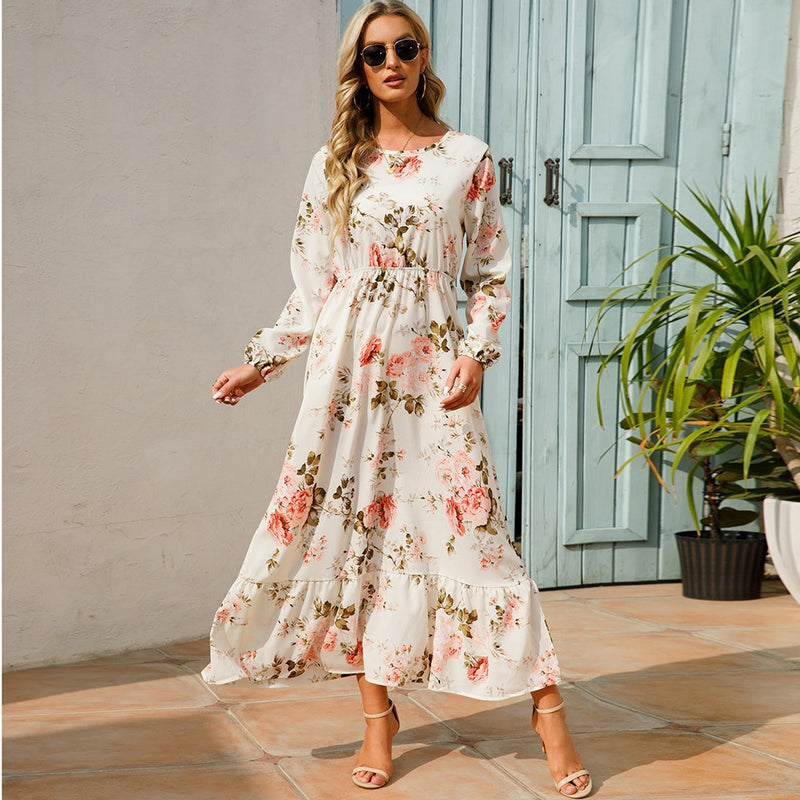 Spring Summer Women Maxi Casual Dress