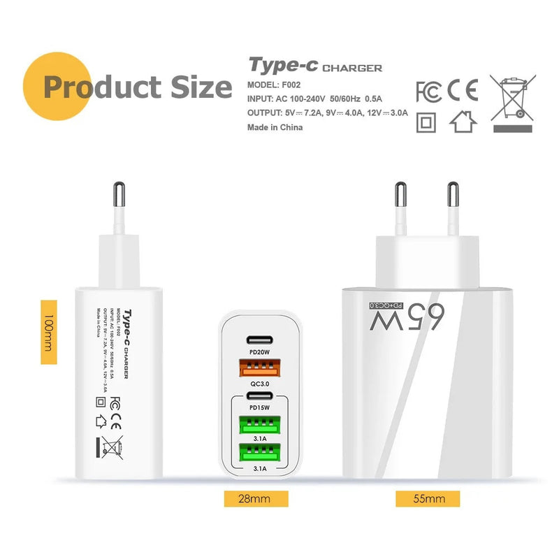 EU/US/UK Plug USB Charger Phone Adapter